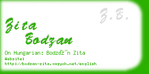 zita bodzan business card